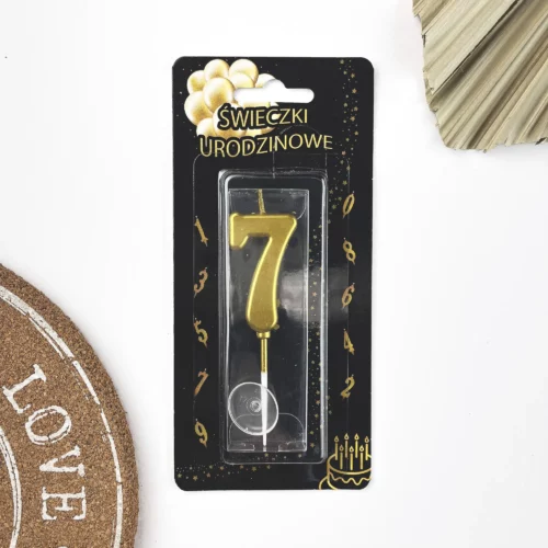 świeczki świeczka na tort złota cyfra 7